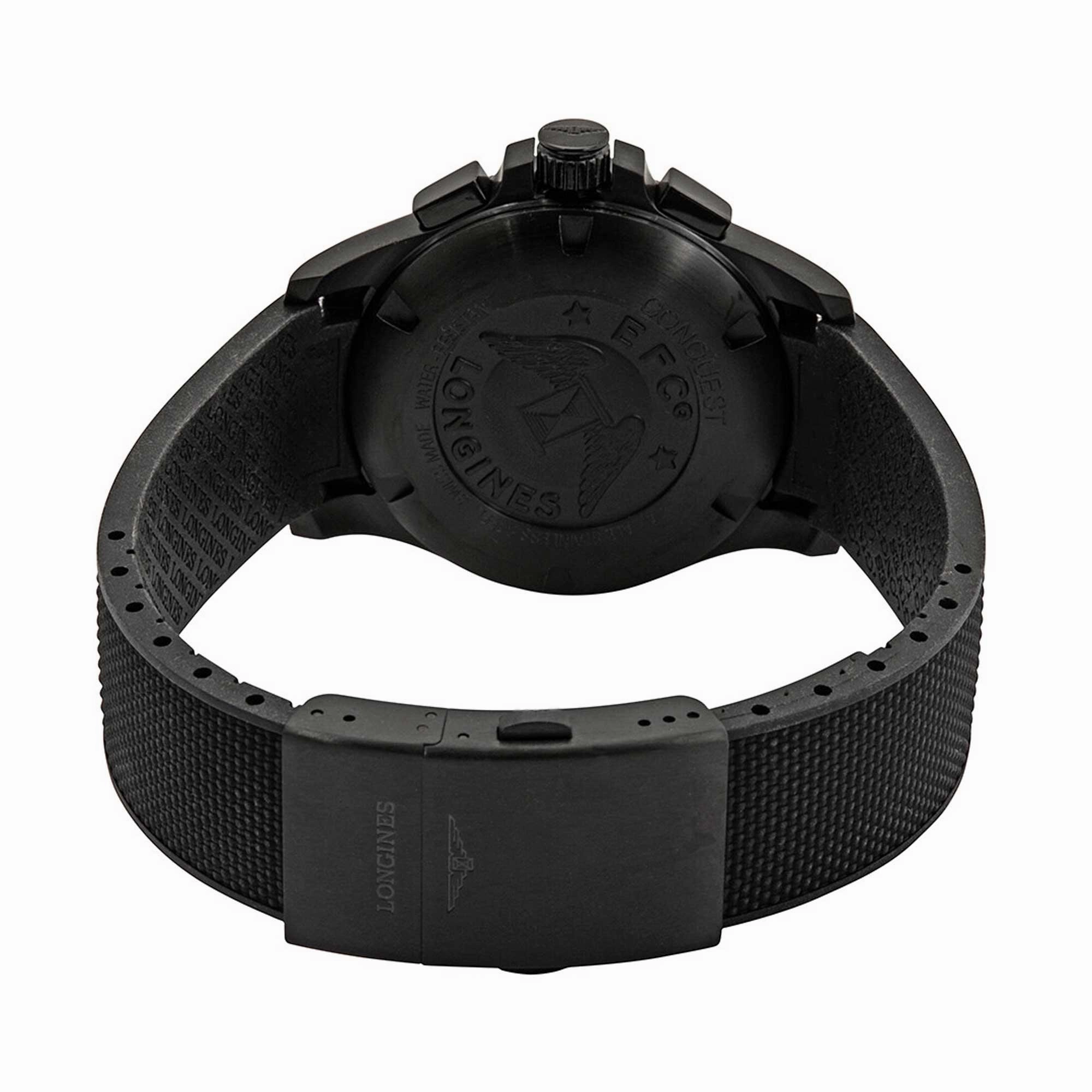 Longines Men's Watch - Conquest V.H.P. Chronograph Black Rubber Strap | L37172769