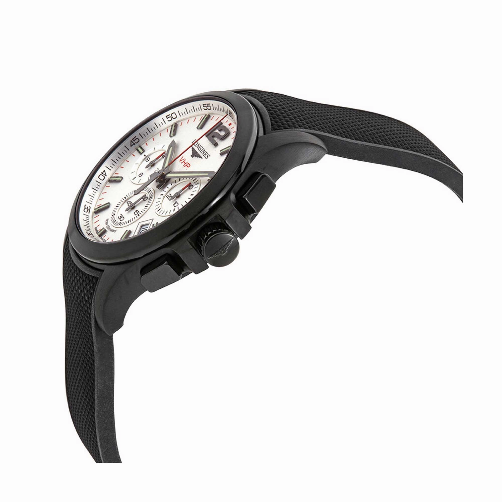 Longines Men's Watch - Conquest V.H.P. Chronograph Black Rubber Strap | L37172769
