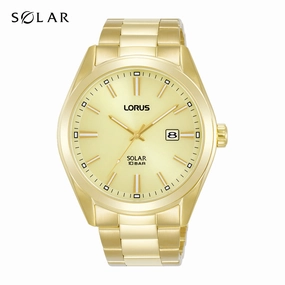 Lorus Solar Mens Watch RX338AX9 - Gold Tone Stainless Steel