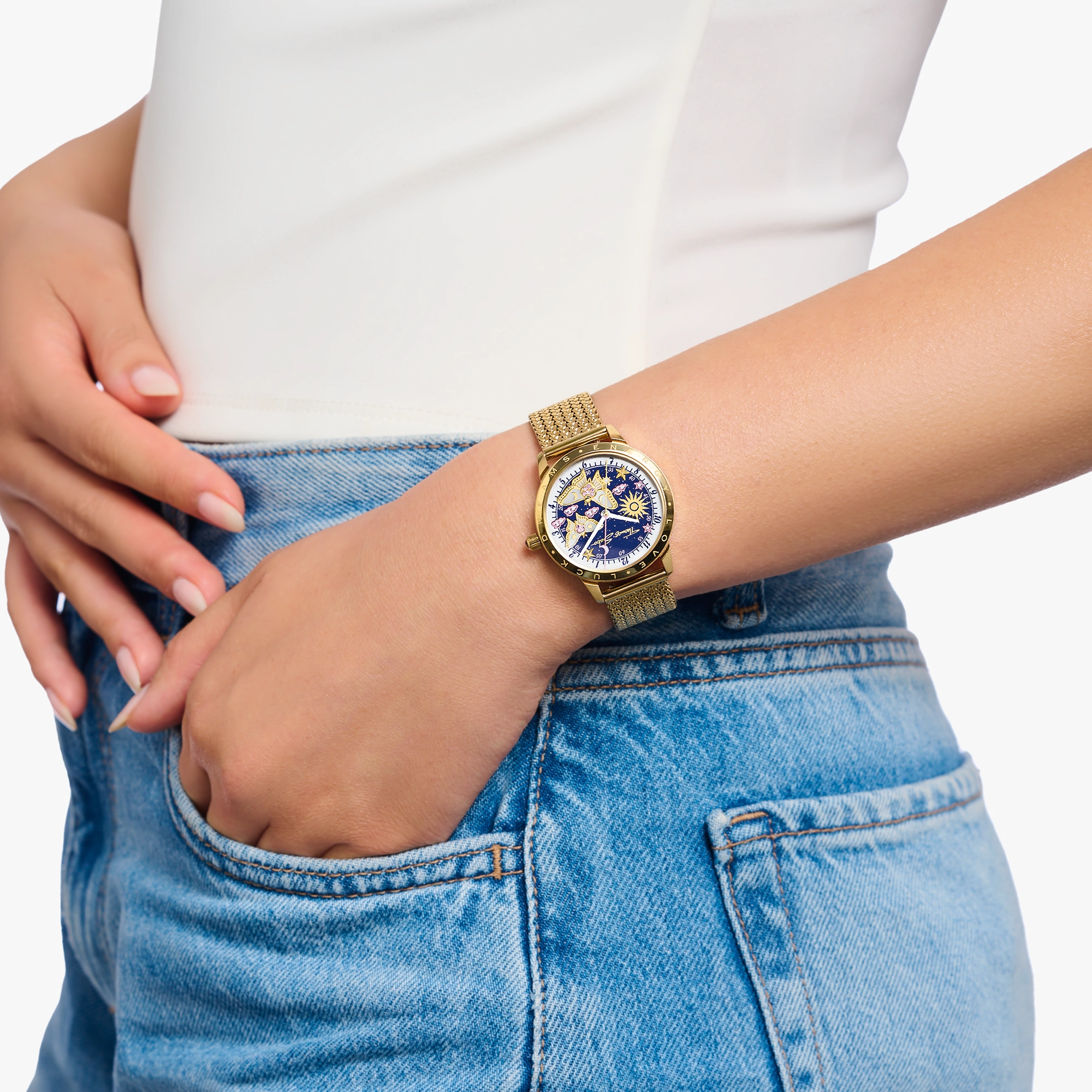 Luminescent Butterfly Watch in Gold