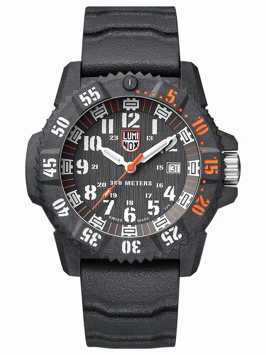 Luminox MASTER CARBON SEAL 3801 Series Mens Black Rubber Watch XS.3801.C