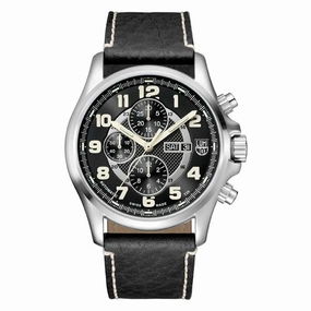 Luminox Men's Automatic Watch - Field Valjoux Black Dial Silver Tone Case | XL.1861