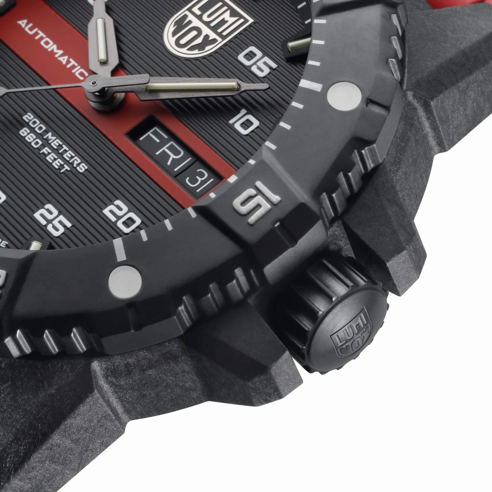 Luminox Men's Automatic Watch - Master Carbon Seal Black and Red Strap | 3876.RB