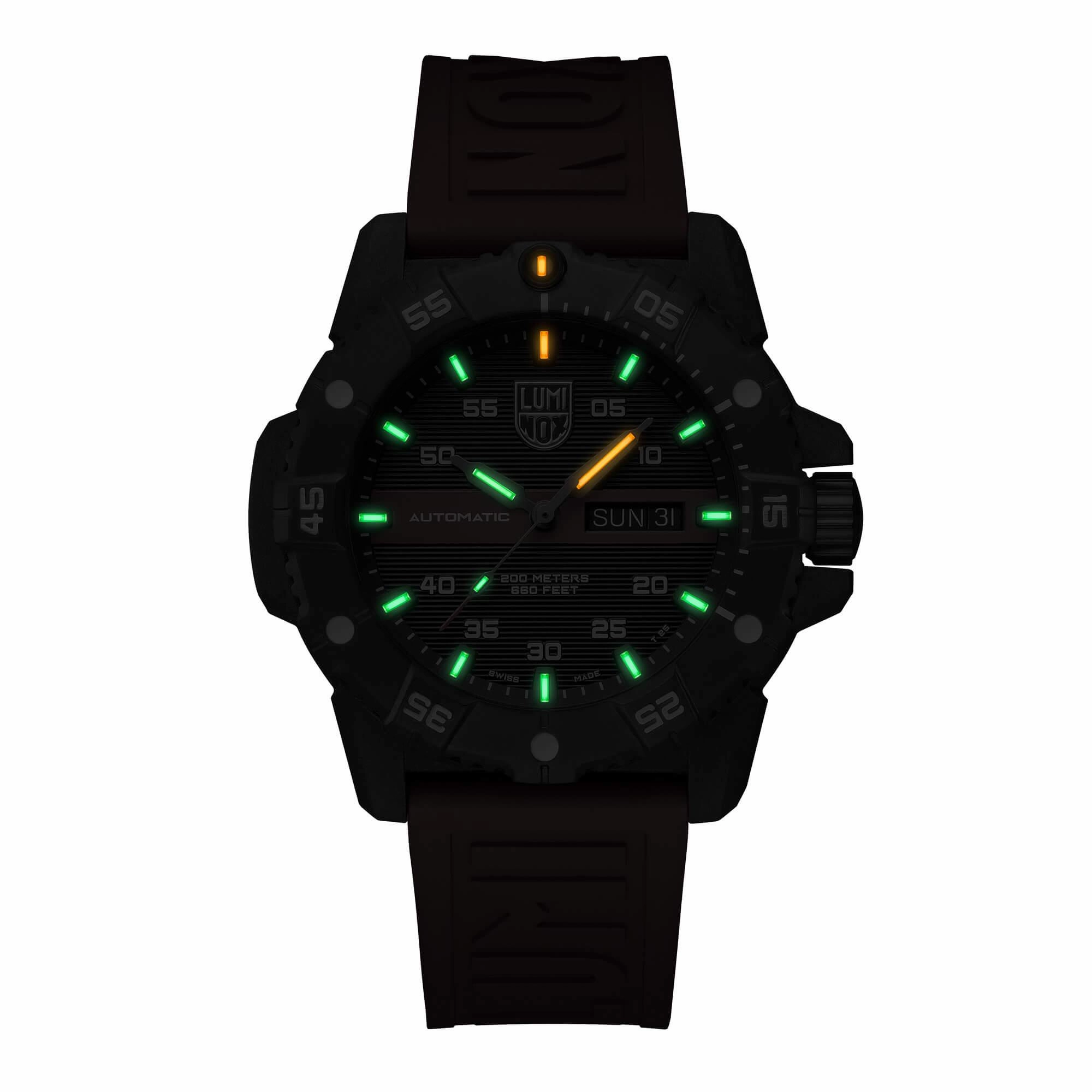 Luminox Men's Automatic Watch - Master Carbon Seal Black and Red Strap | 3876.RB