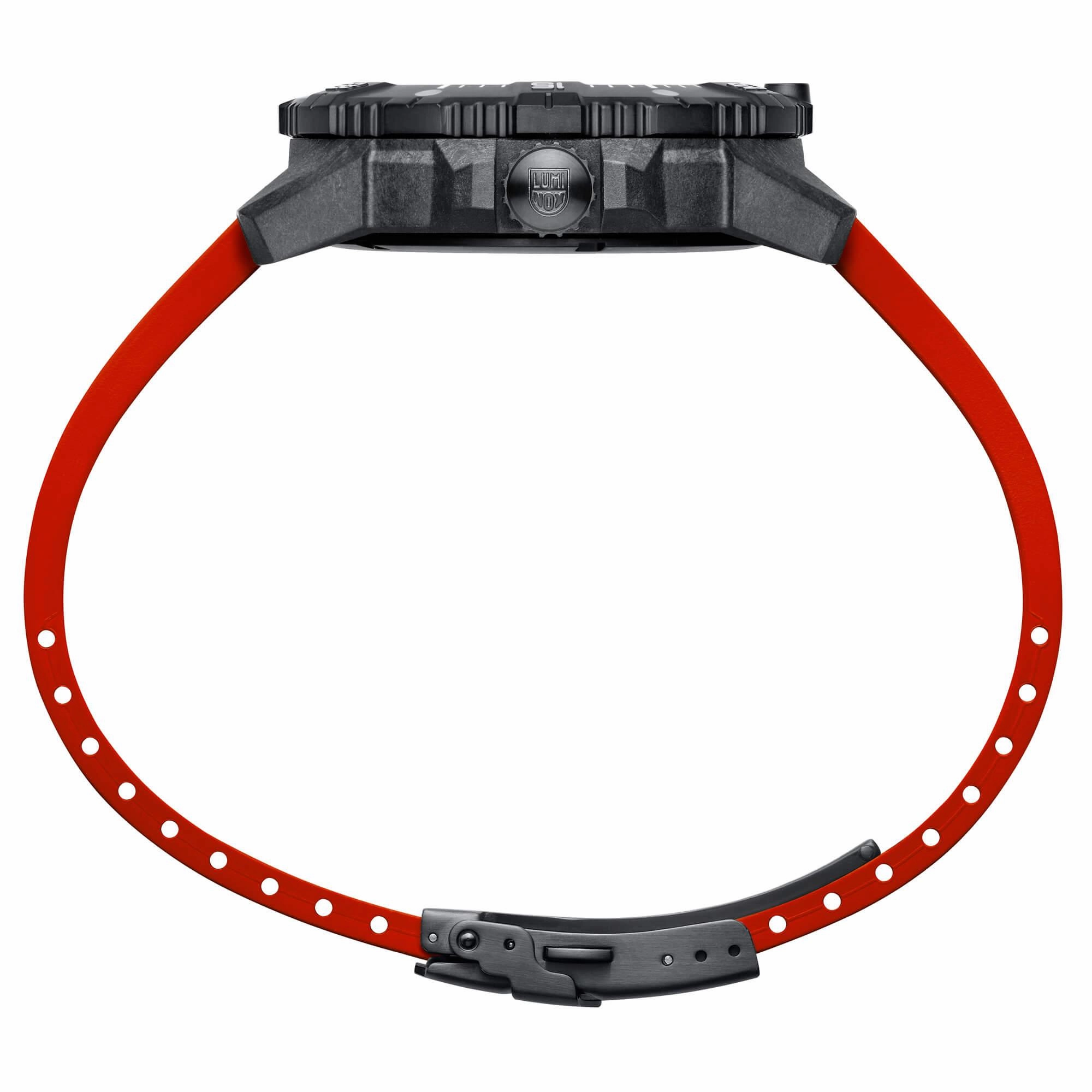 Luminox Men's Automatic Watch - Master Carbon Seal Black and Red Strap | 3876.RB