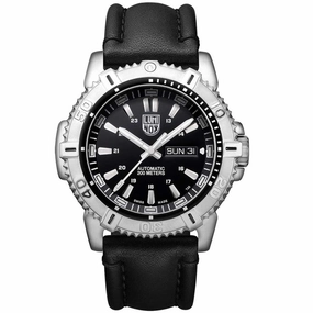 Luminox Men's Automatic Watch - Modern Mariner Black Dial Leather Strap | 6501.NV