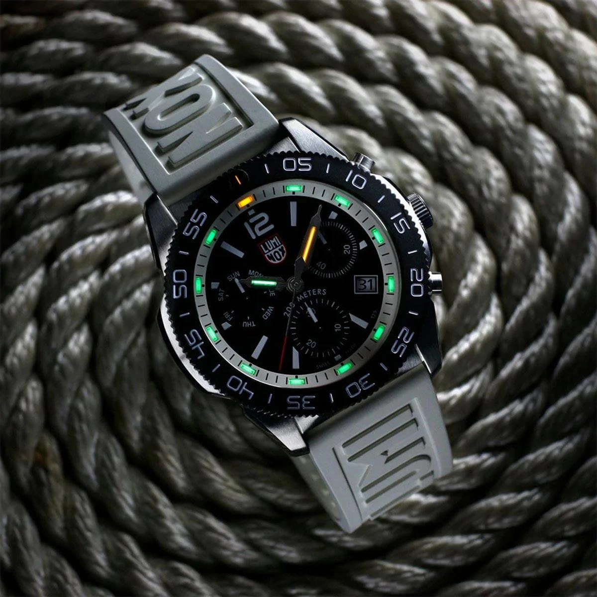 Luminox Men's Chronograph Watch - Pacific Diver Black Dial Rubber Strap | 3141