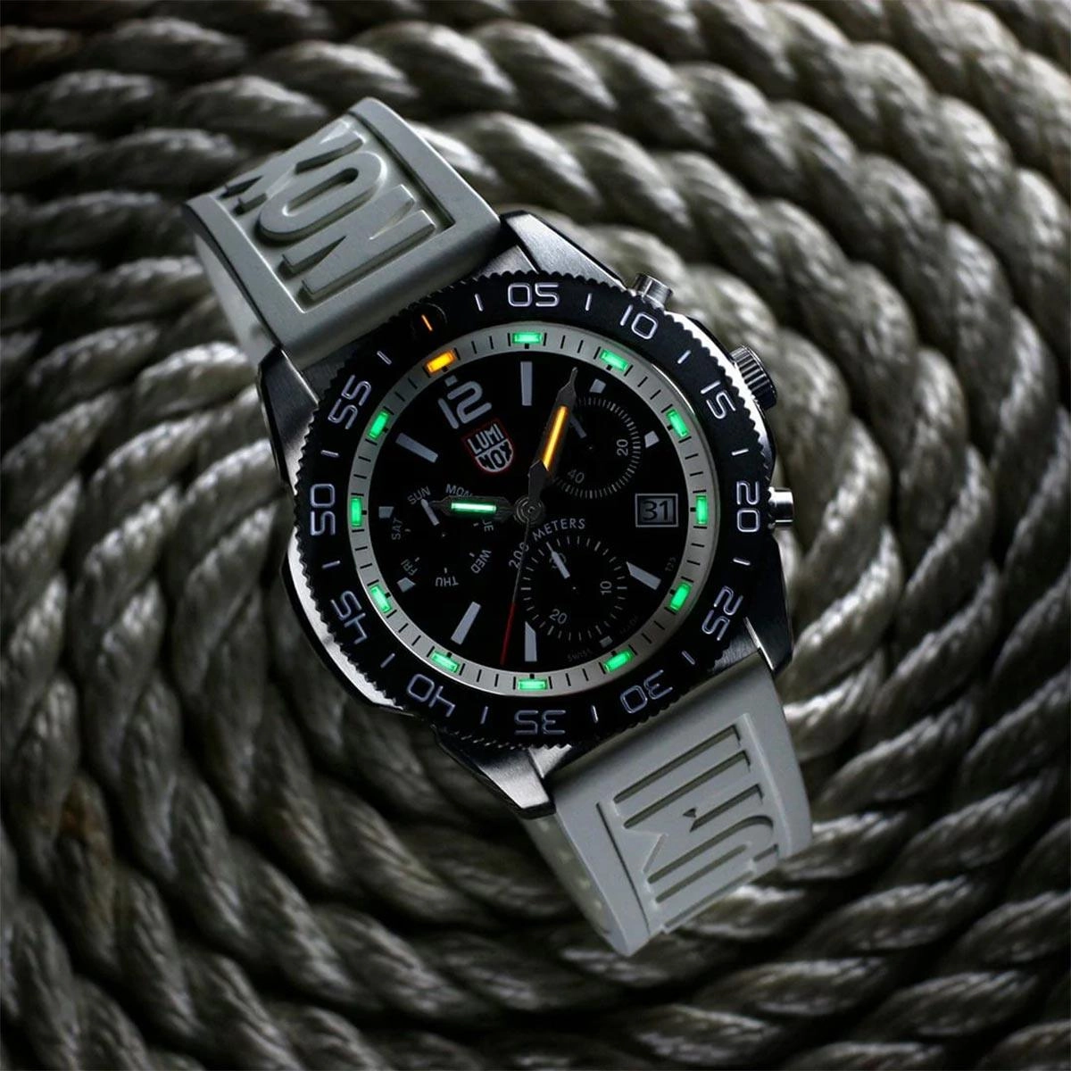 Luminox Men's Chronograph Watch - Pacific Diver Black Dial Rubber Strap | 3141