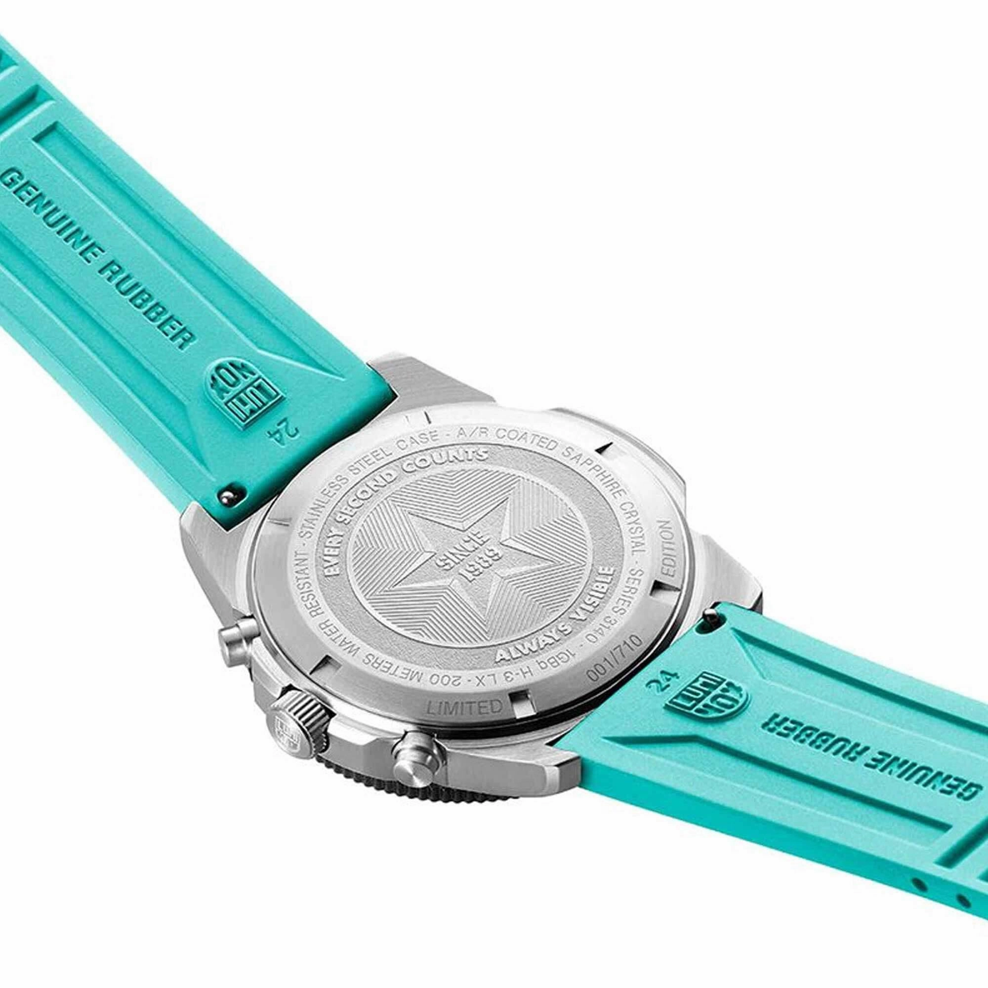Luminox Men's Chronograph Watch - Pacific Diver Teal and White Dial Strap | XS.3143.1