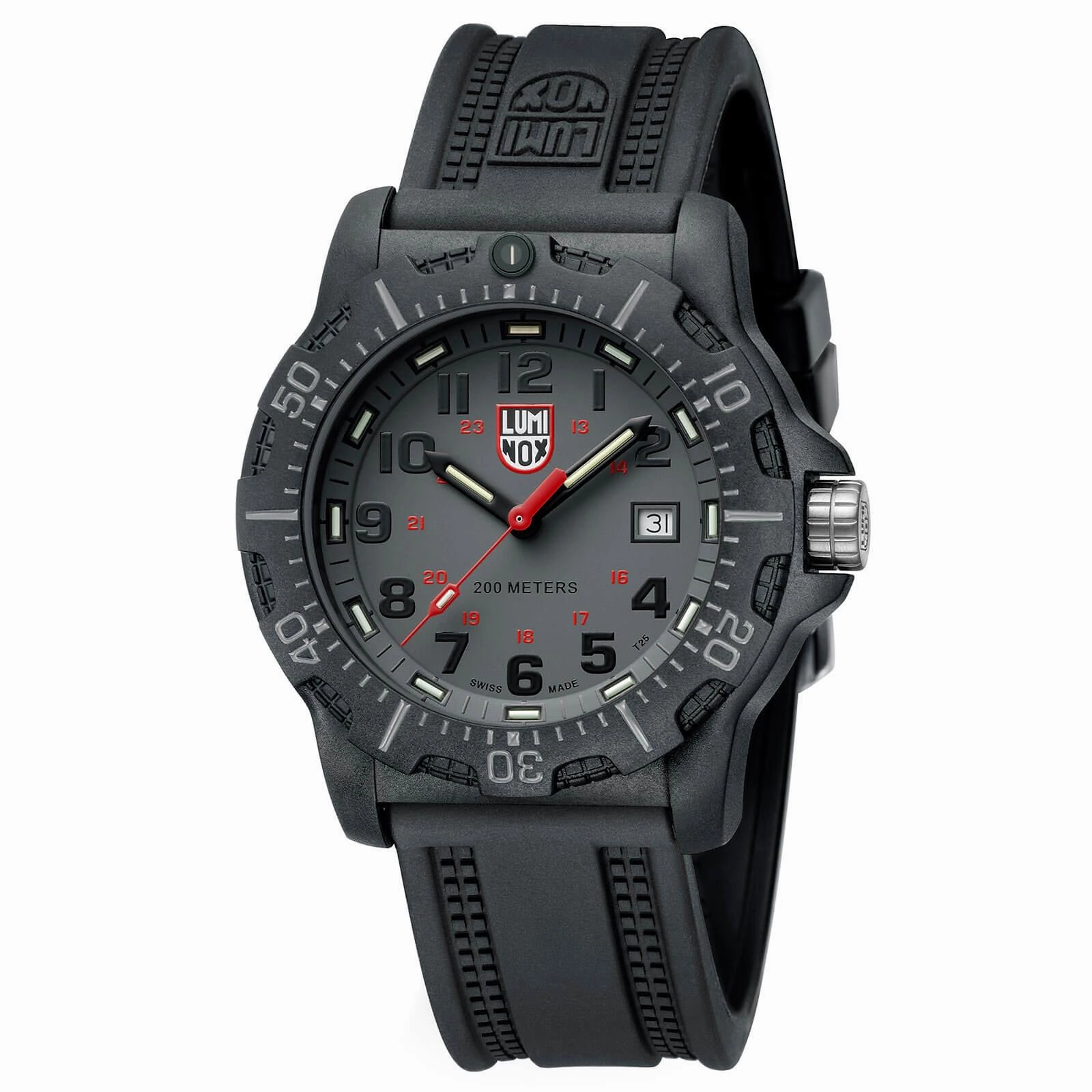 Luminox Men's Quartz Watch - BlackOps Rotating Bezel Grey Dial Rubber Strap | 8882