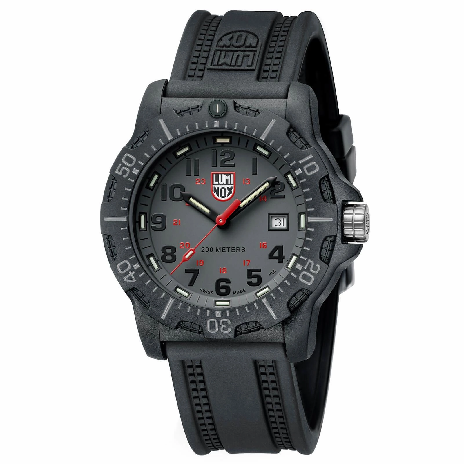Luminox Men's Quartz Watch - BlackOps Rotating Bezel Grey Dial Rubber Strap | 8882