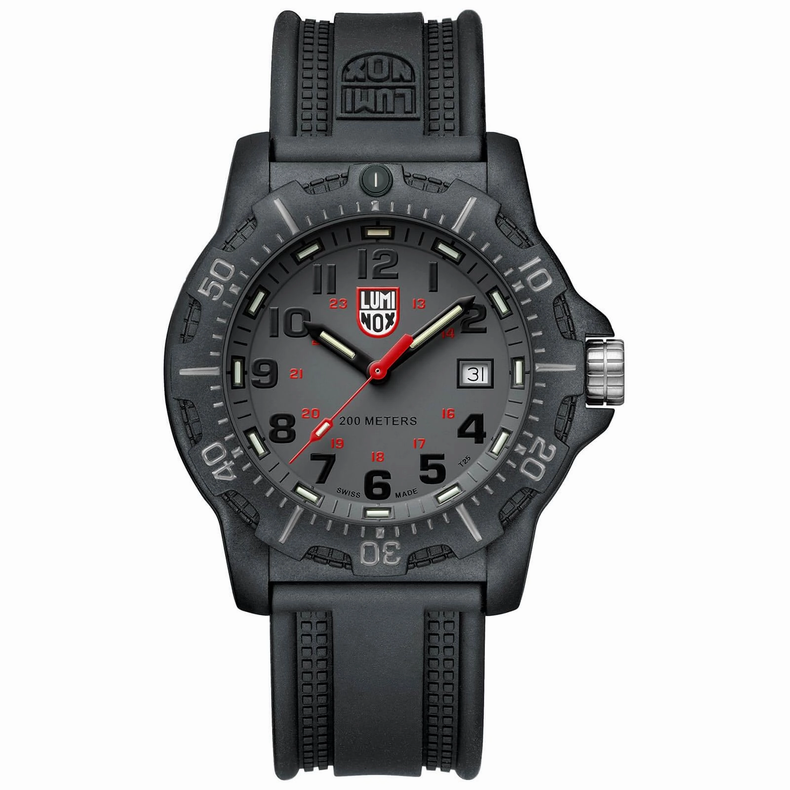 Luminox Men's Quartz Watch - BlackOps Rotating Bezel Grey Dial Rubber Strap | 8882