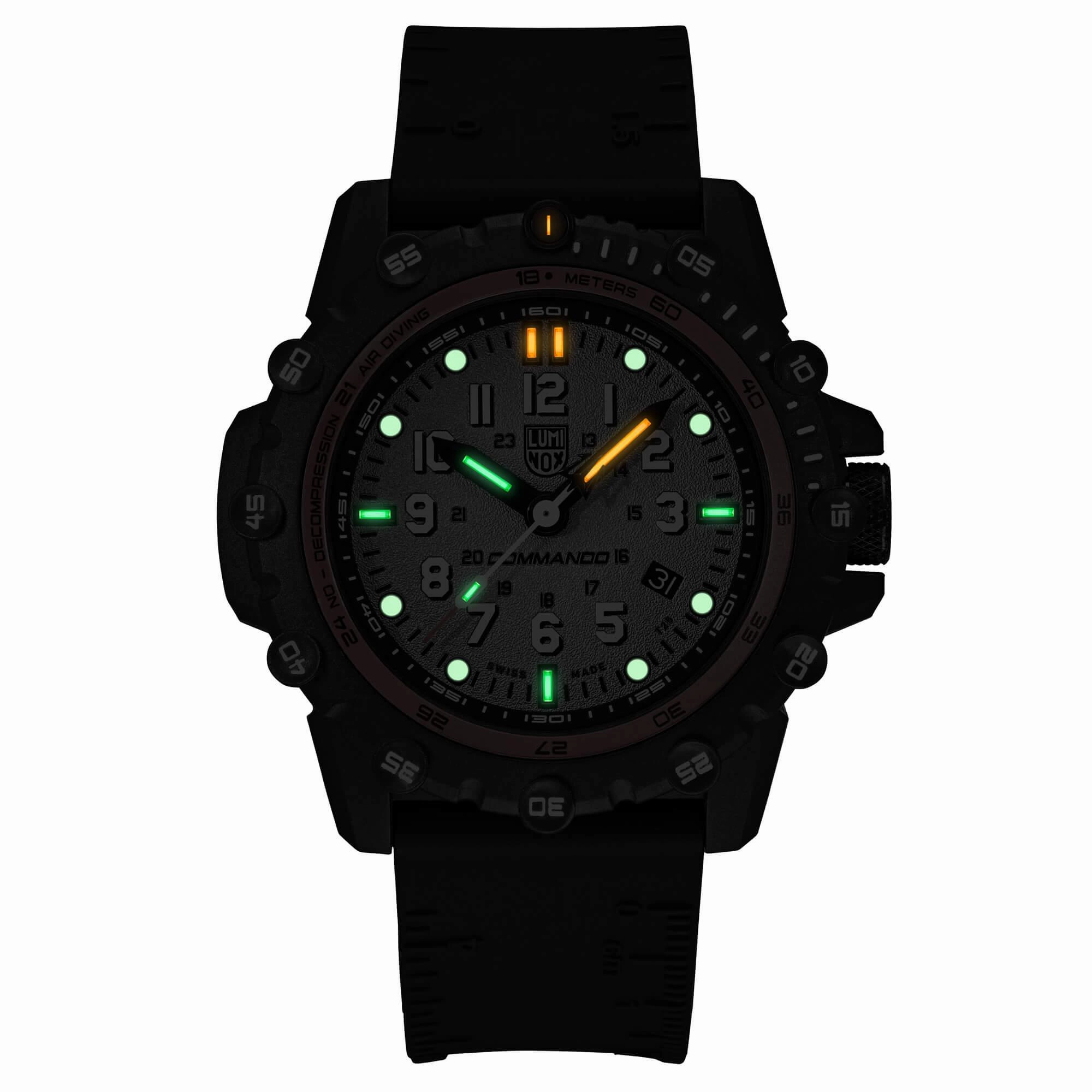 Luminox Men's Quartz Watch - Commando Frogman Grey Dial Black Rubber Strap | 3301