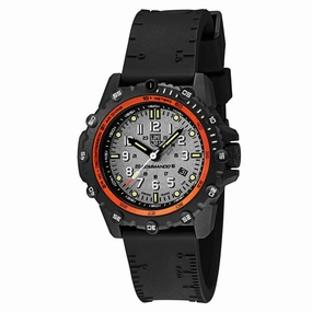 Luminox Men's Quartz Watch - Commando Frogman Grey Dial Black Rubber Strap | 3301