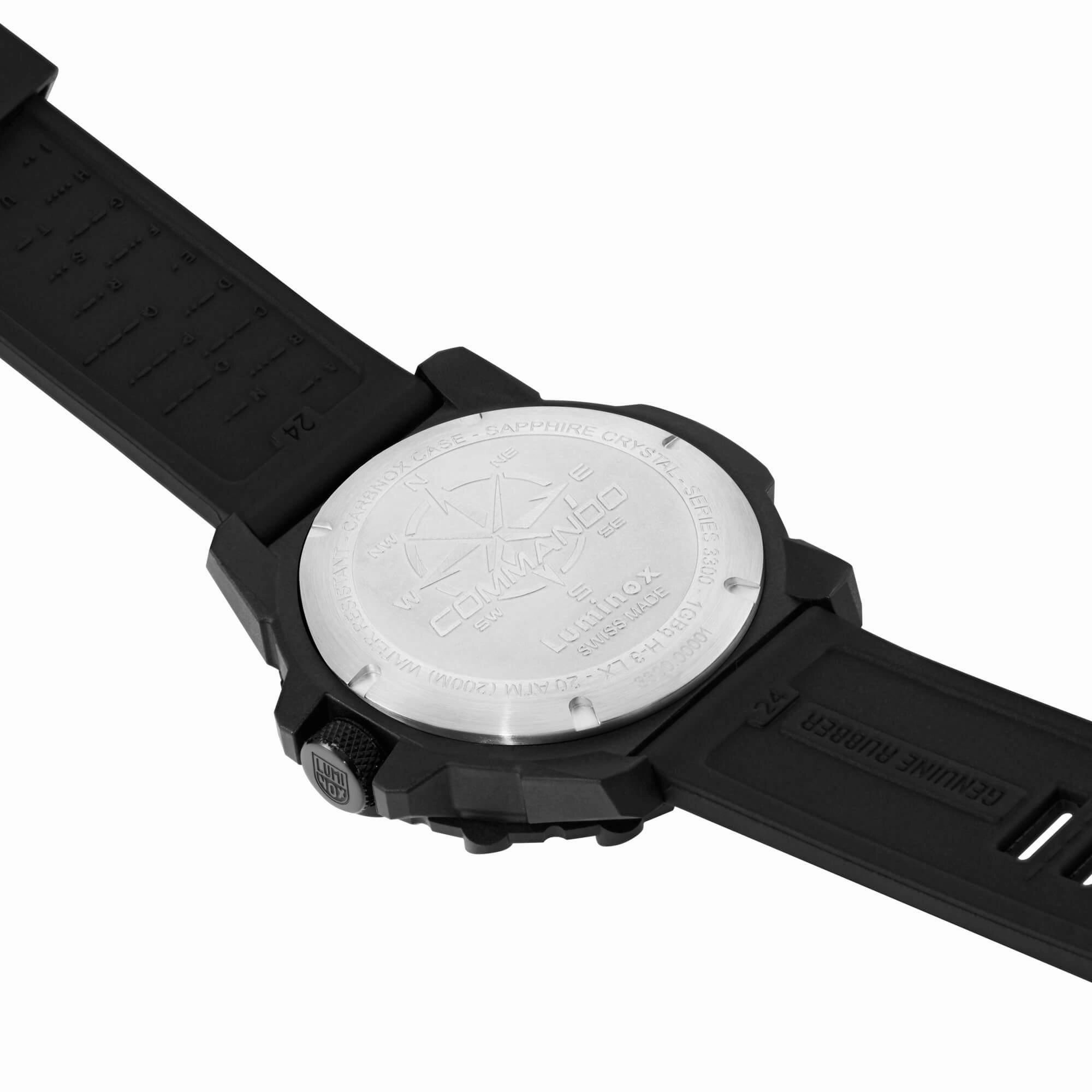 Luminox Men's Quartz Watch - Commando Frogman Grey Dial Black Rubber Strap | 3301