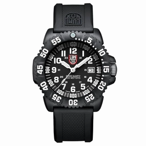Luminox Men's Quartz Watch - Coronado Black Dial Black Rubber Strap Dive | 3021