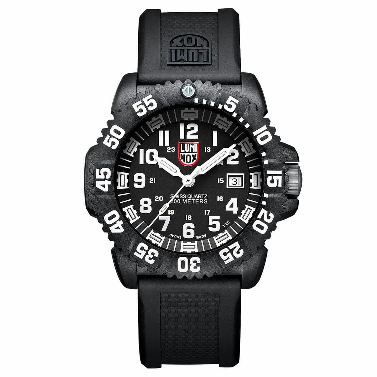 Luminox Men's Quartz Watch - Coronado Black Dial Black Rubber Strap Dive | 3021