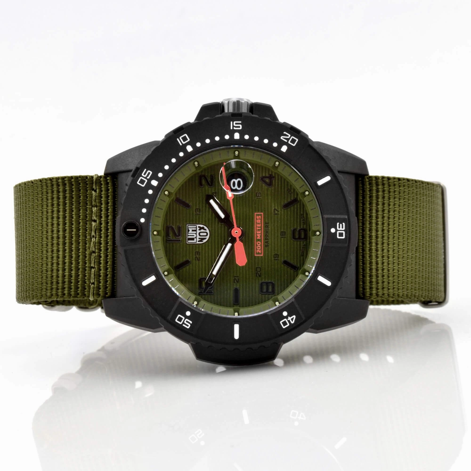 Luminox Men's Quartz Watch - Navy Seal 3600 Series Green Dial Strap Dive | 3617.SET