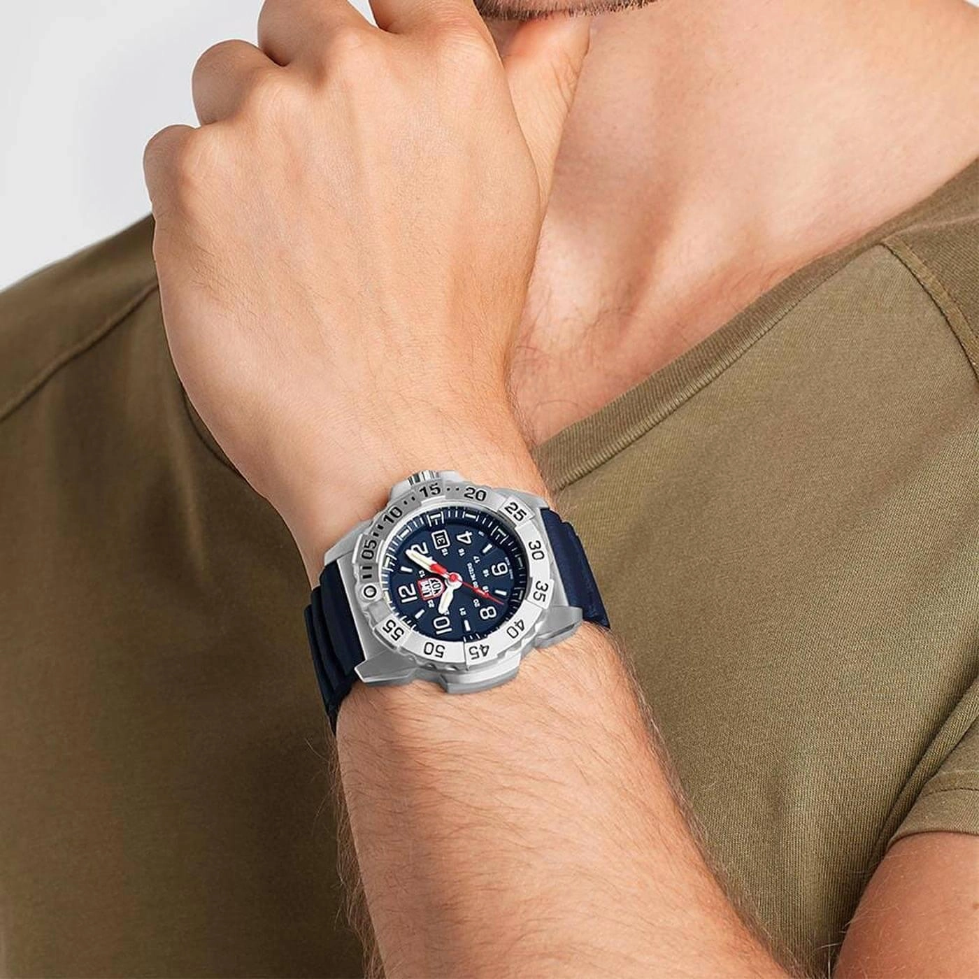 Luminox Men's Quartz Watch - Navy Seal Steel Blue Dial Navy Blue Rubber Strap | 3253