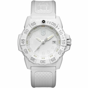 Luminox Men's Quartz Watch - Navy Seal White Dial Rubber Strap | 3507.WO