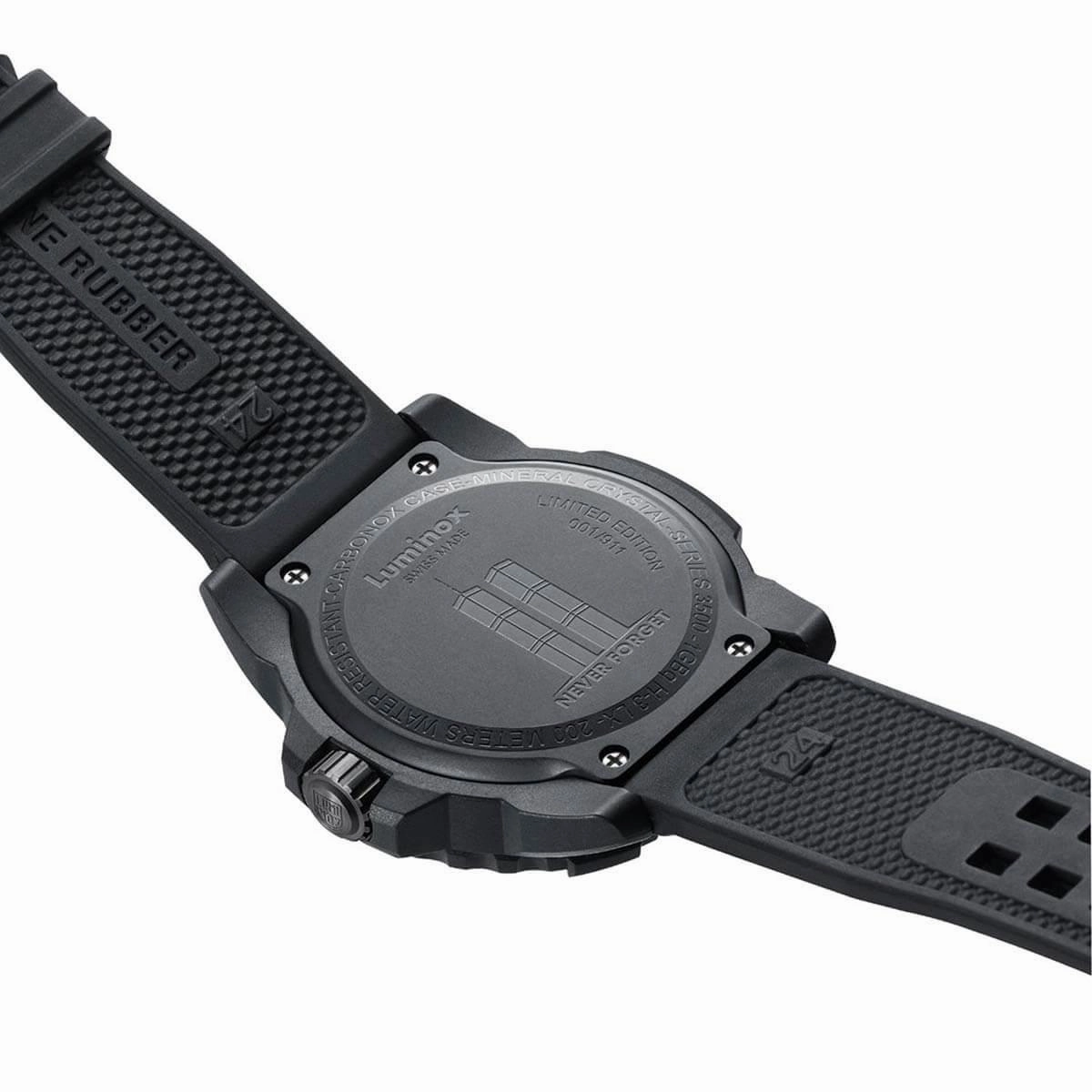 Luminox Men's Quartz Watch - Never Forget Rotating Bezel Rubber Strap | 3501.BO.NF