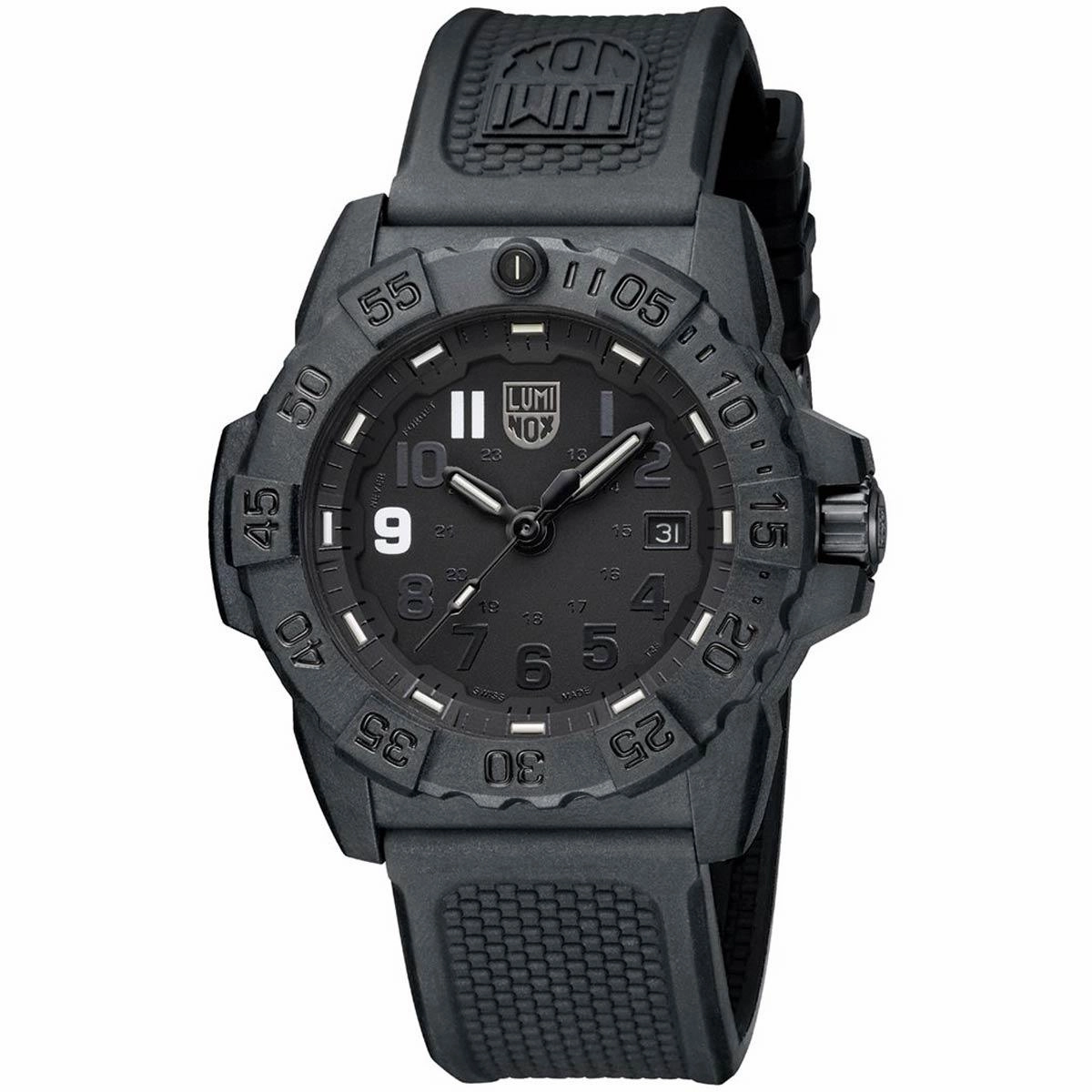 Luminox Men's Quartz Watch - Never Forget Rotating Bezel Rubber Strap | 3501.BO.NF