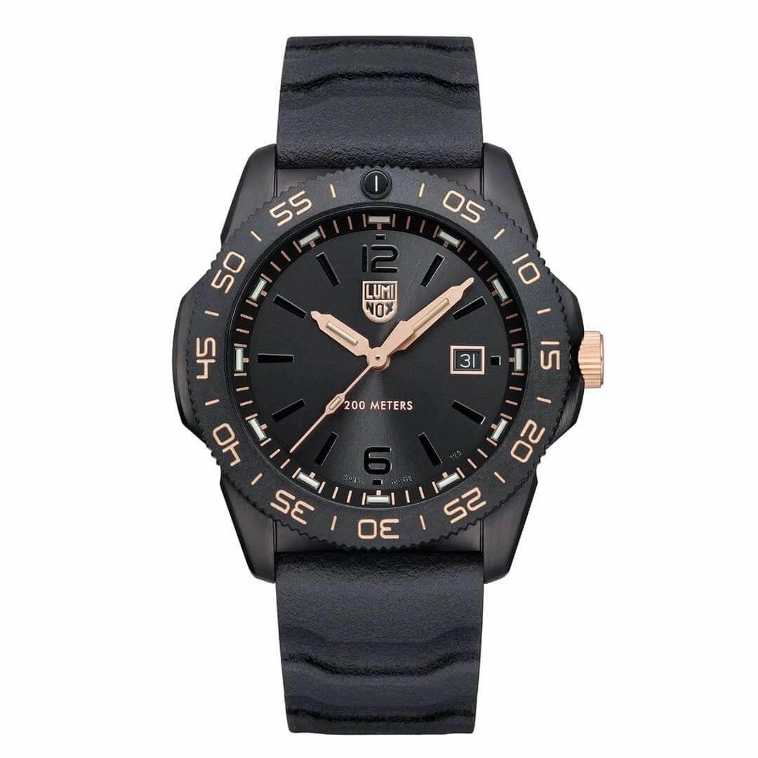 Luminox Men's Quartz Watch - Pacific Diver Black Rotating Bezel | 3121.BO.GOLD