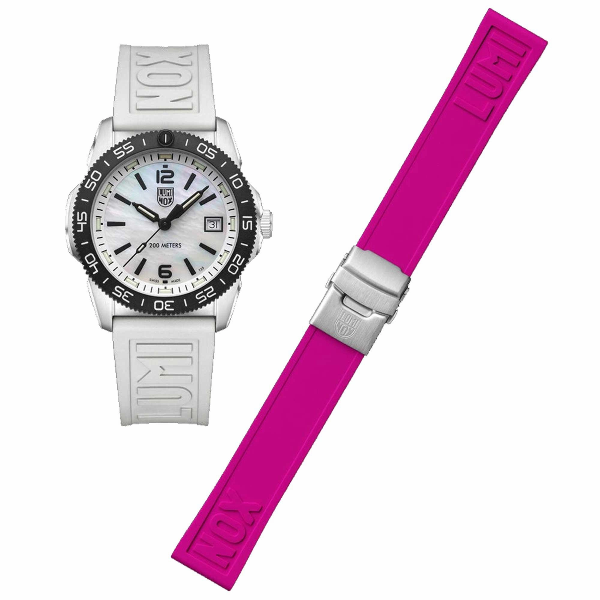 Luminox Men's Quartz Watch - Pacific Diver Ripple White Rubber Strap | 3128.M.SET