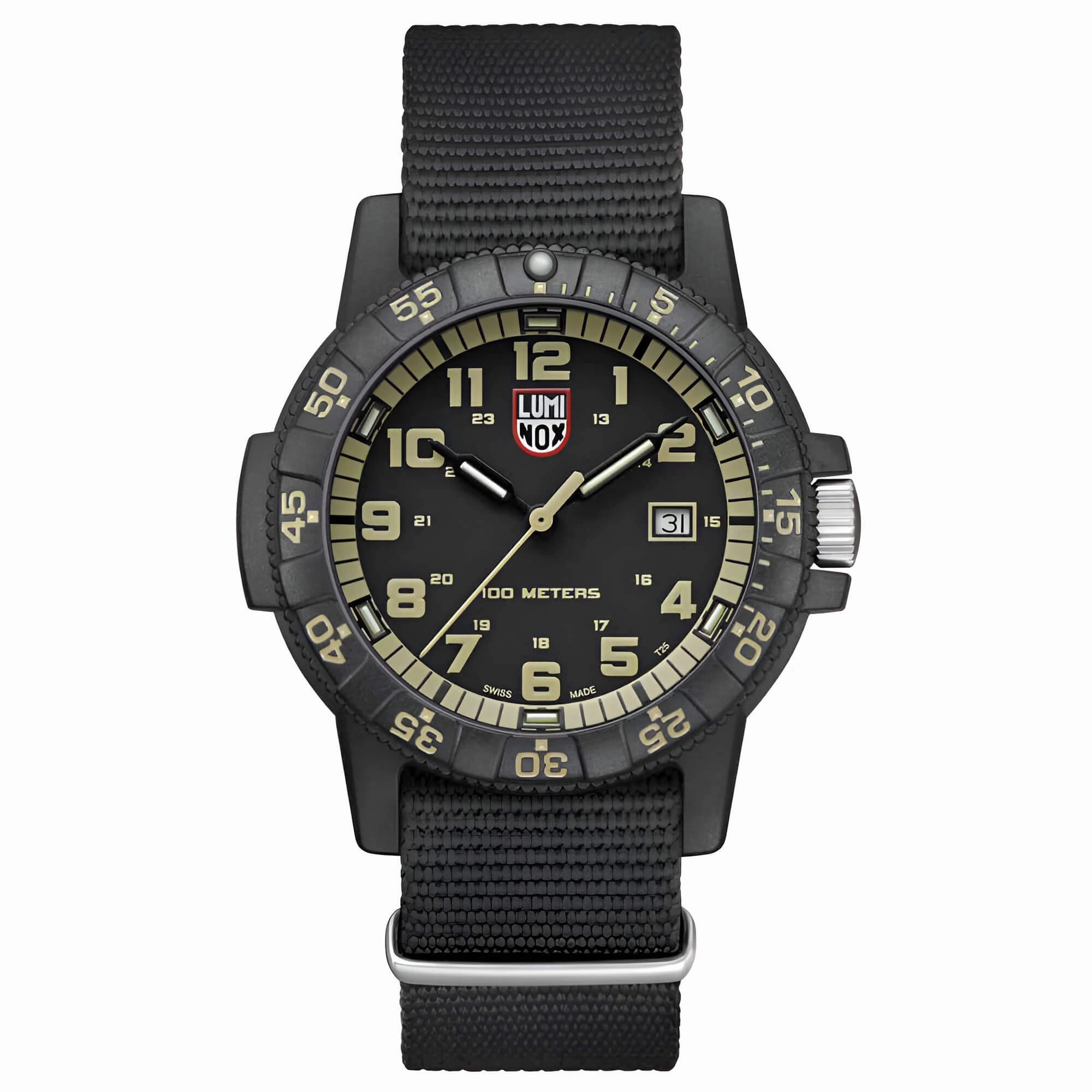 Luminox Men's Quartz Watch - Sea Turtle Giant 0320 Series Black Nylon Strap | 0333 Set