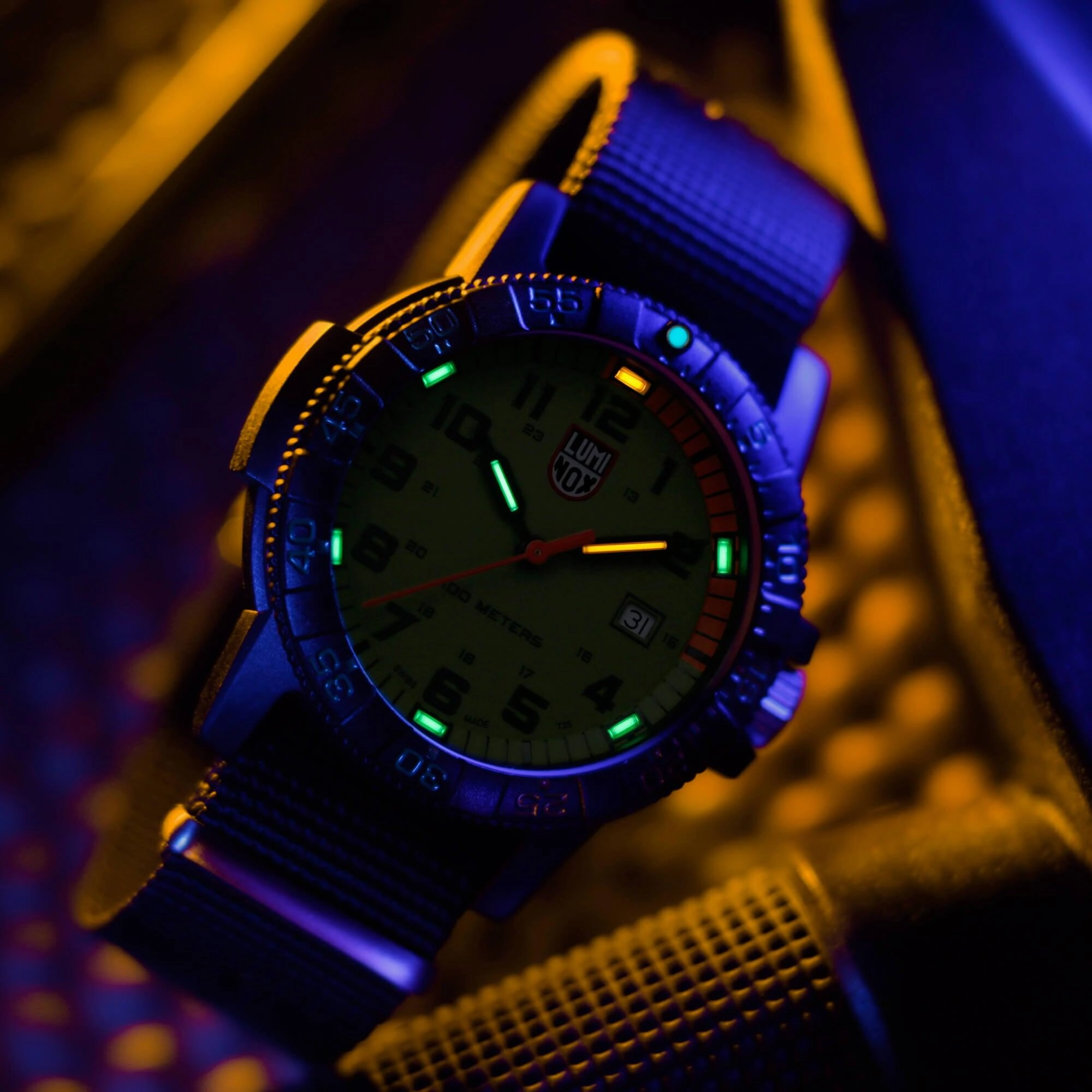 Luminox Men's Quartz Watch - Sea Turtle Giant 0320 Series Green Dial Strap | 0337