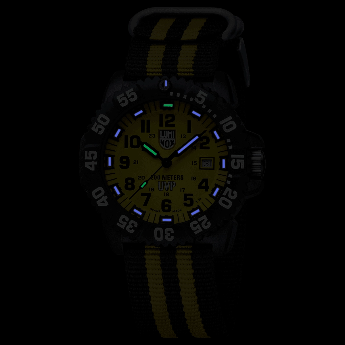 Luminox Men's Quartz Watch Set - Sea Navy Seal Yellow and Black Nylon Strap | 3955.SEF