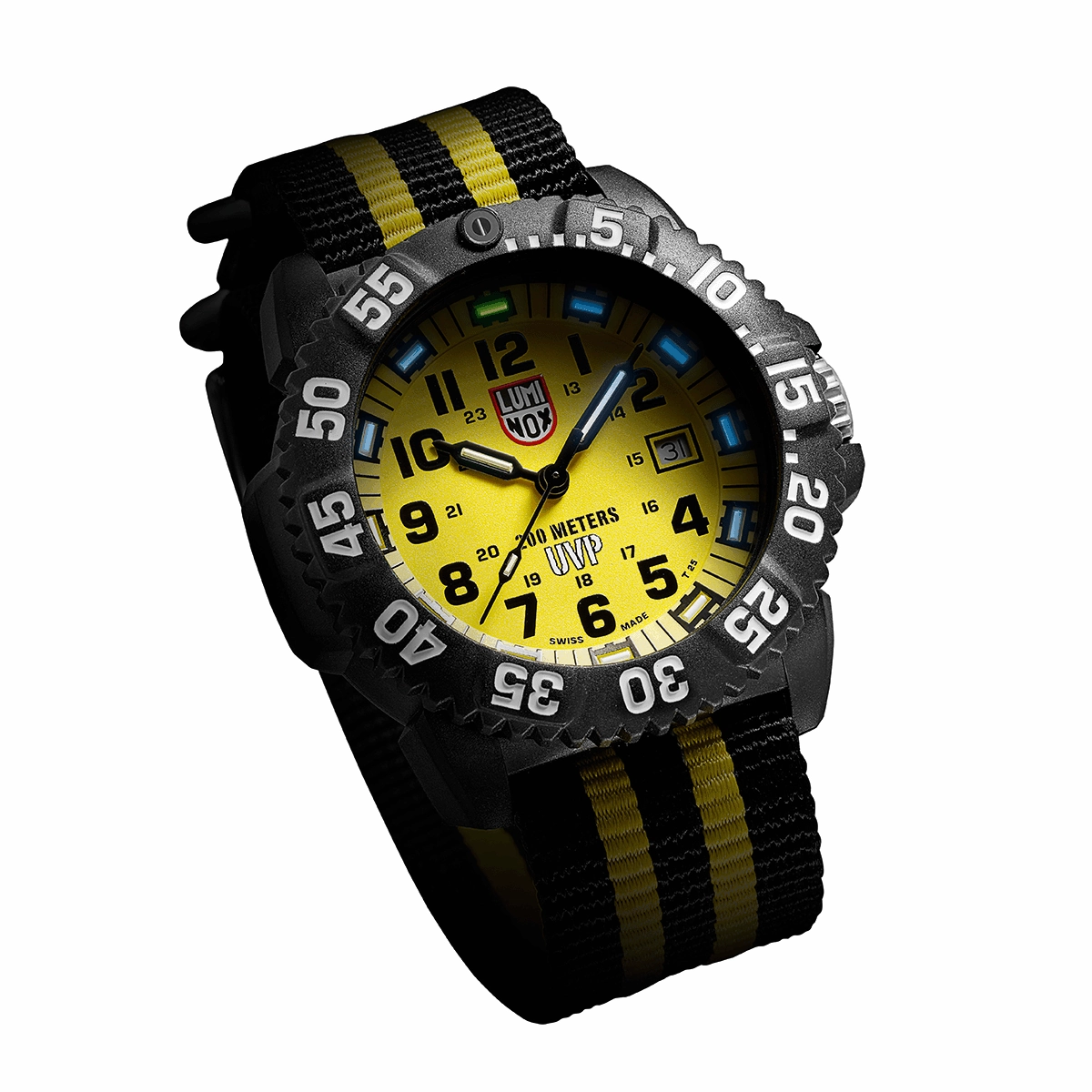 Luminox Men's Quartz Watch Set - Sea Navy Seal Yellow and Black Nylon Strap | 3955.SEF