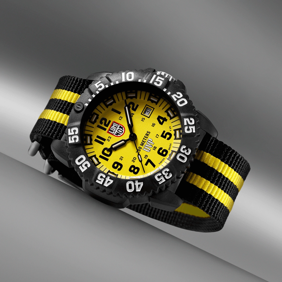 Luminox Men's Quartz Watch Set - Sea Navy Seal Yellow and Black Nylon Strap | 3955.SES