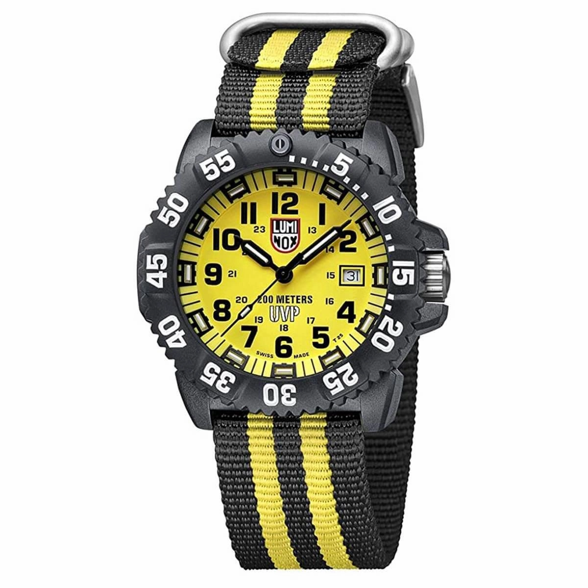 Luminox Men's Quartz Watch Set - Sea Navy Seal Yellow and Black Nylon Strap | 3955.SES