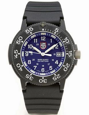 Luminox Men's Series 1 Navy SEAL Dive Watch - Blue Face - Rubber Strap
