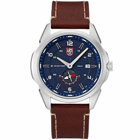 Luminox Men's Swiss Quartz Watch - Atacama Adventurer Blue Dial Brown Strap | 1763
