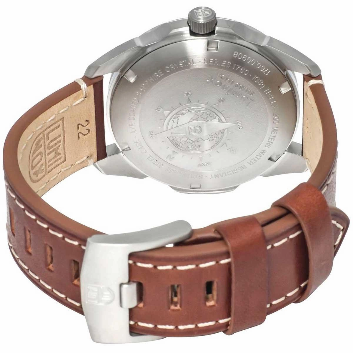 Luminox Men's Swiss Quartz Watch - Atacama Adventurer Blue Dial Brown Strap | 1763