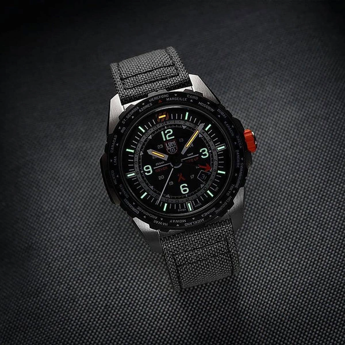 Luminox Men's Swiss Quartz Watch - Bear Grylls Survival Air GMT Black Strap | 3761