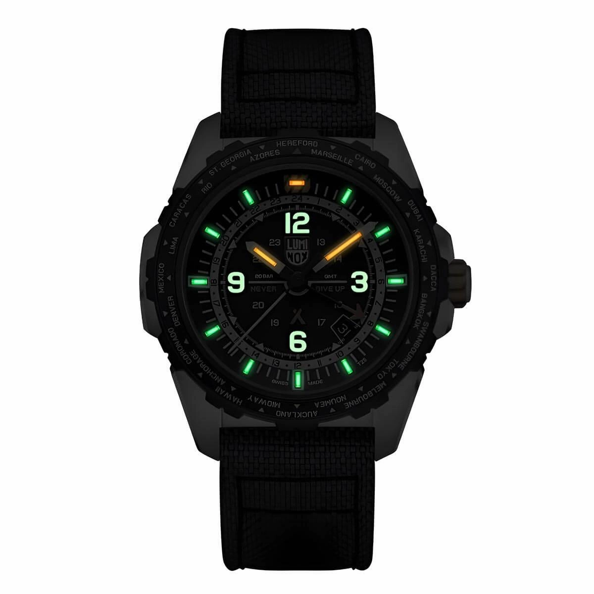 Luminox Men's Swiss Quartz Watch - Bear Grylls Survival Air GMT Black Strap | 3761