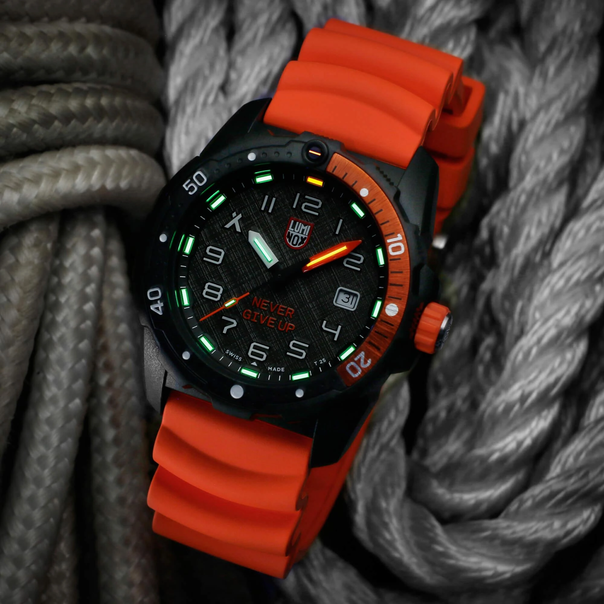 Luminox Men's Swiss Quartz Watch - Bear Grylls Survival Black Dial Strap | 3729.NGU