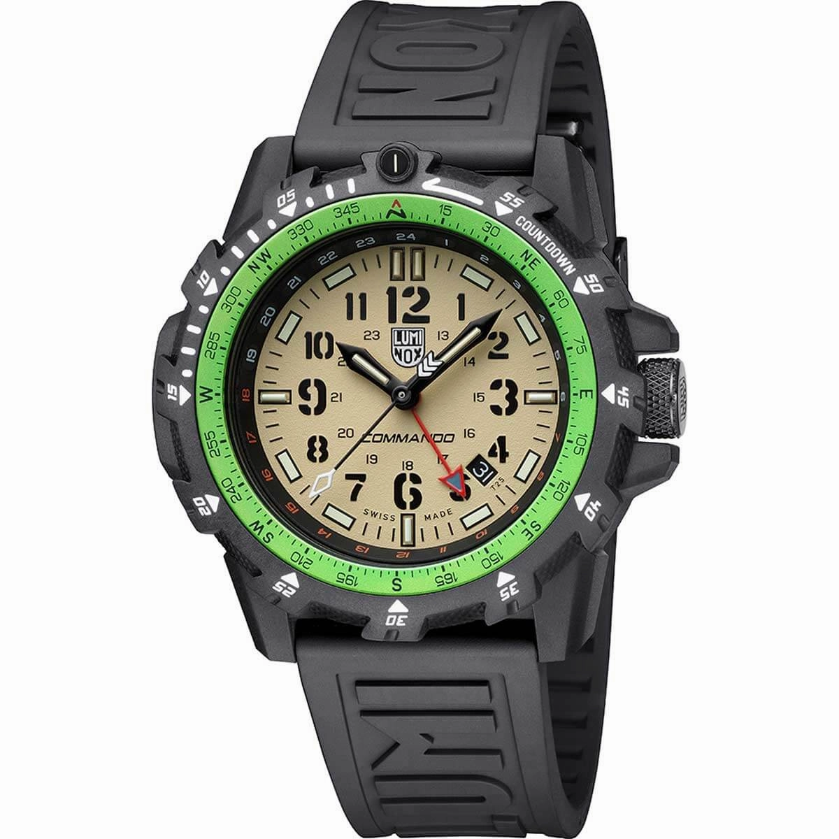 Luminox Men's Swiss Quartz Watch - Commando Raider Beige Dial Black Strap | 3321