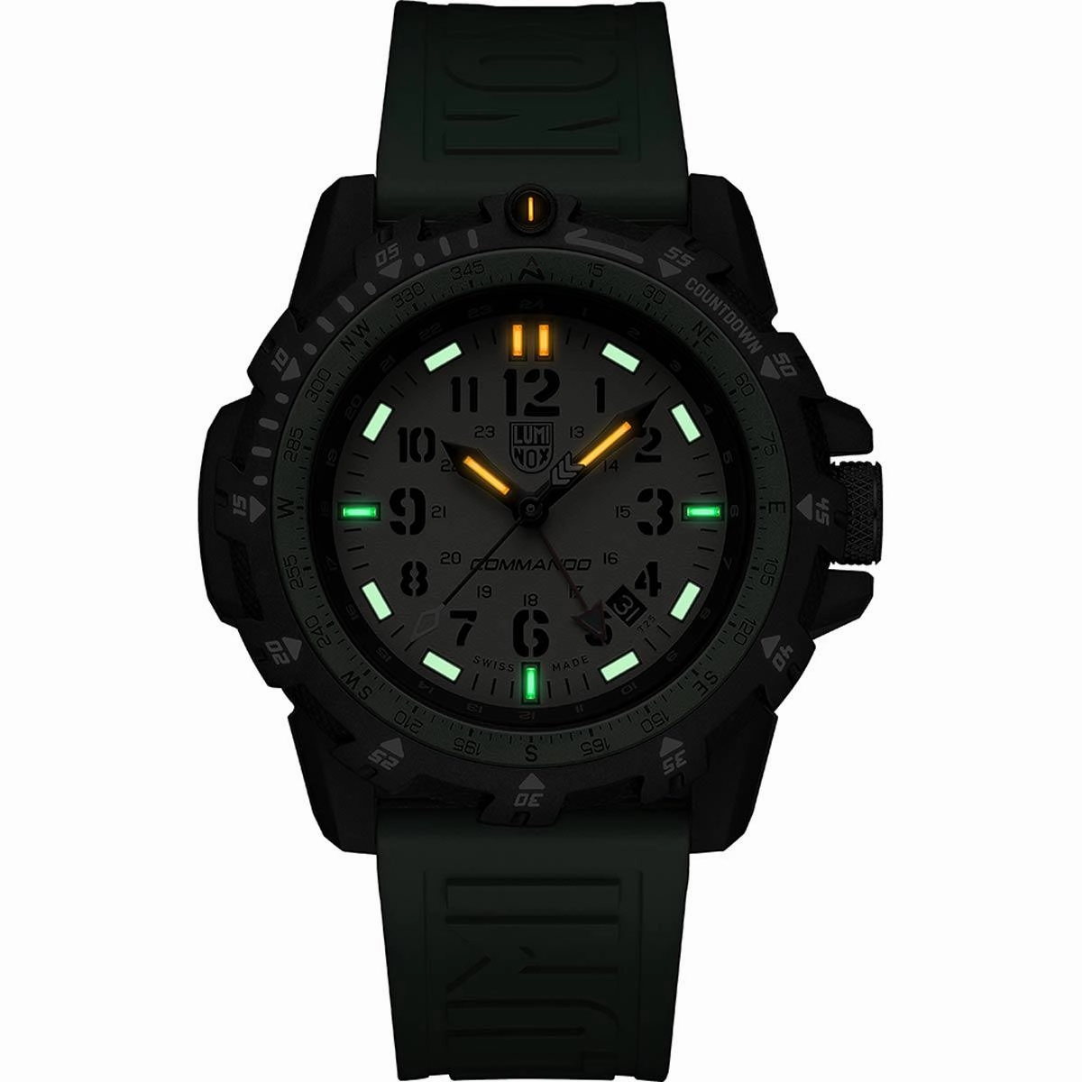 Luminox Men's Swiss Quartz Watch - Commando Raider Compass Green Rubber Strap | 3337
