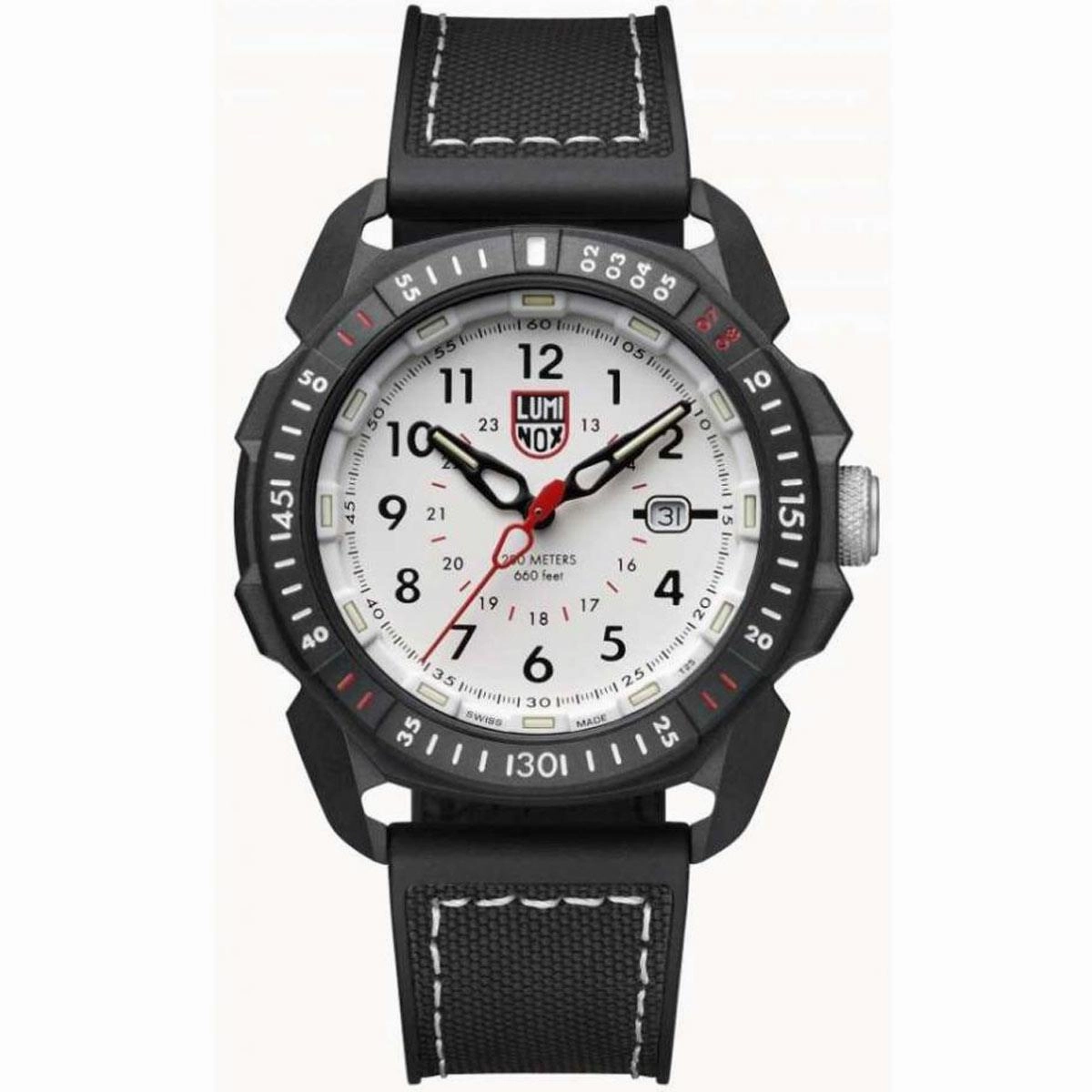 Luminox Men's Swiss Quartz Watch - Ice-Sar Arctic White Dial Black Strap Dive | 1007