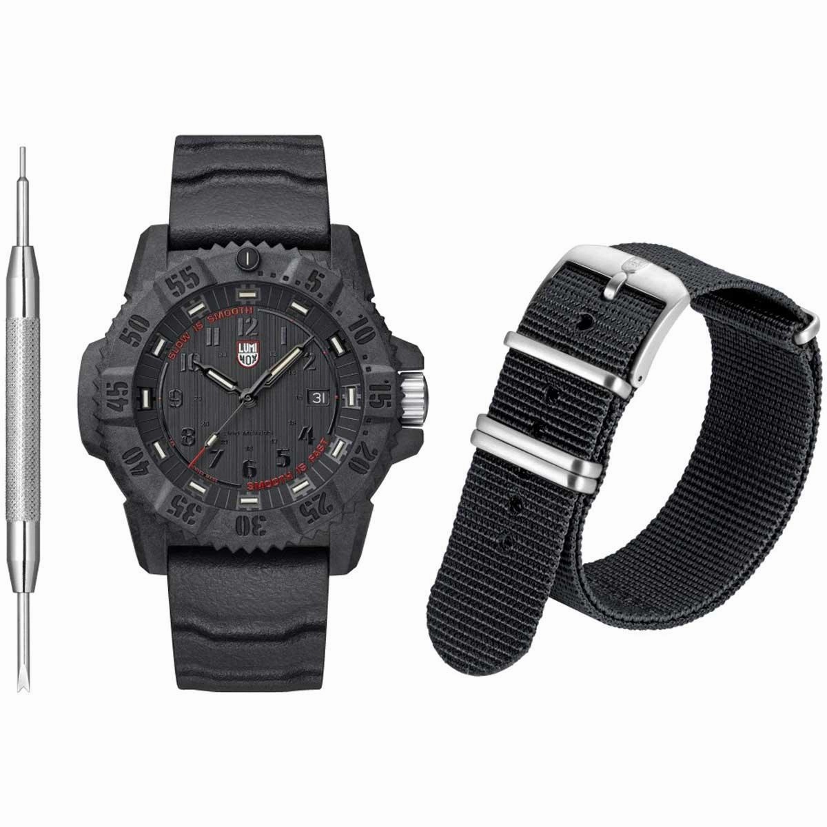 Luminox Men's Swiss Quartz Watch - Master Carbon Seal dark grey strap | 3801.SIS.SET