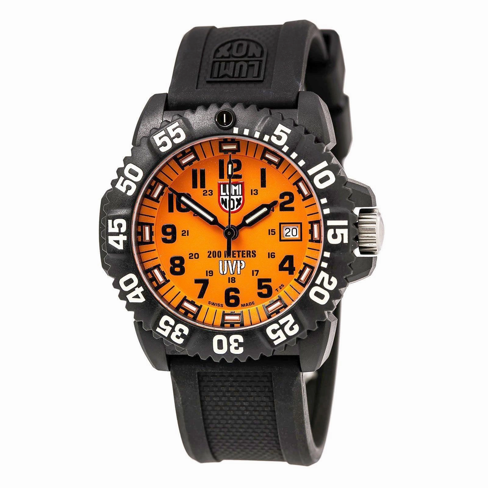 Luminox Men's Swiss Quartz Watch - Navy Seal Orange Dial Black Strap | 3059.SES