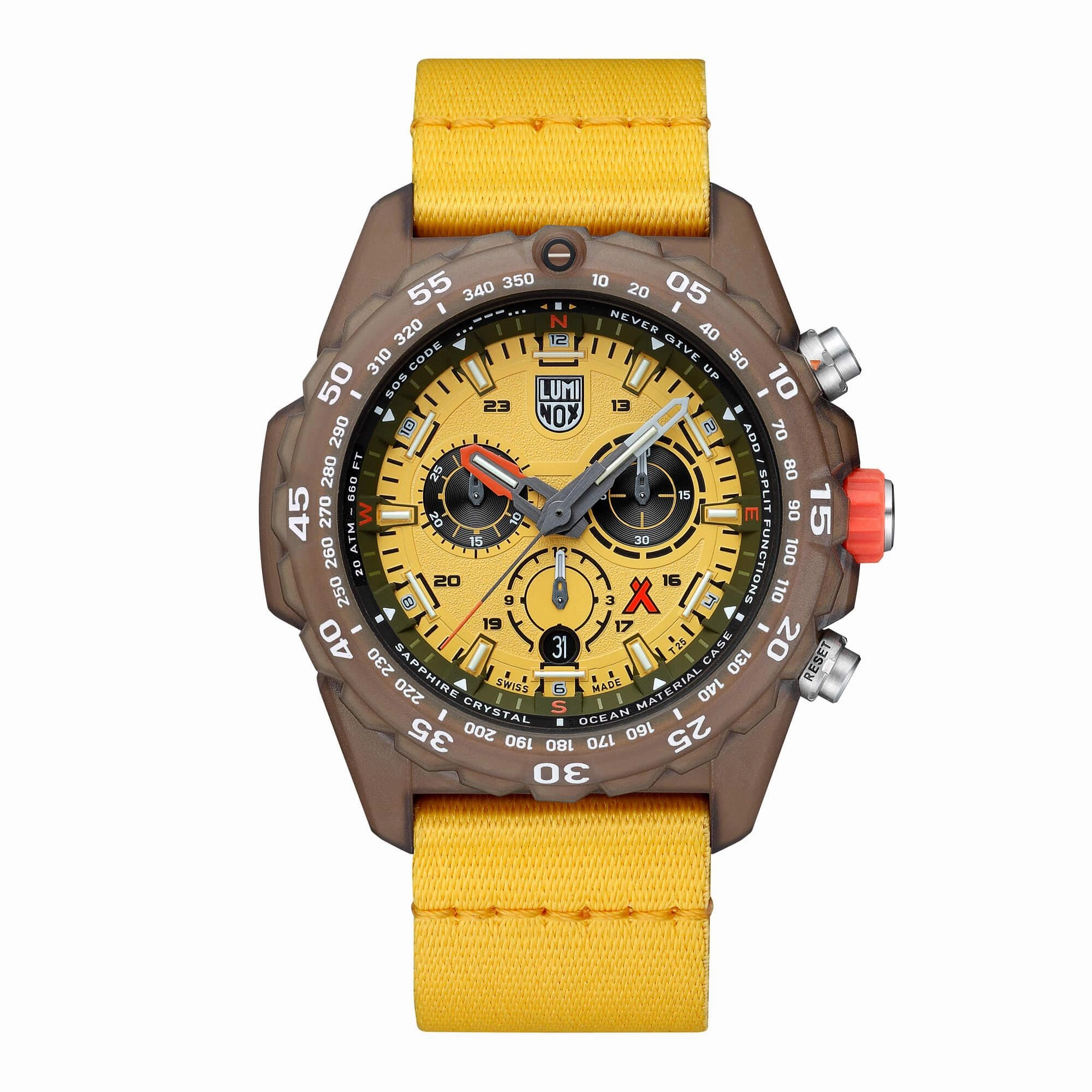 Luminox Men's Watch - Bear Grylls Chrono Rotating Bezel Yellow Strap | XB.3745.ECO