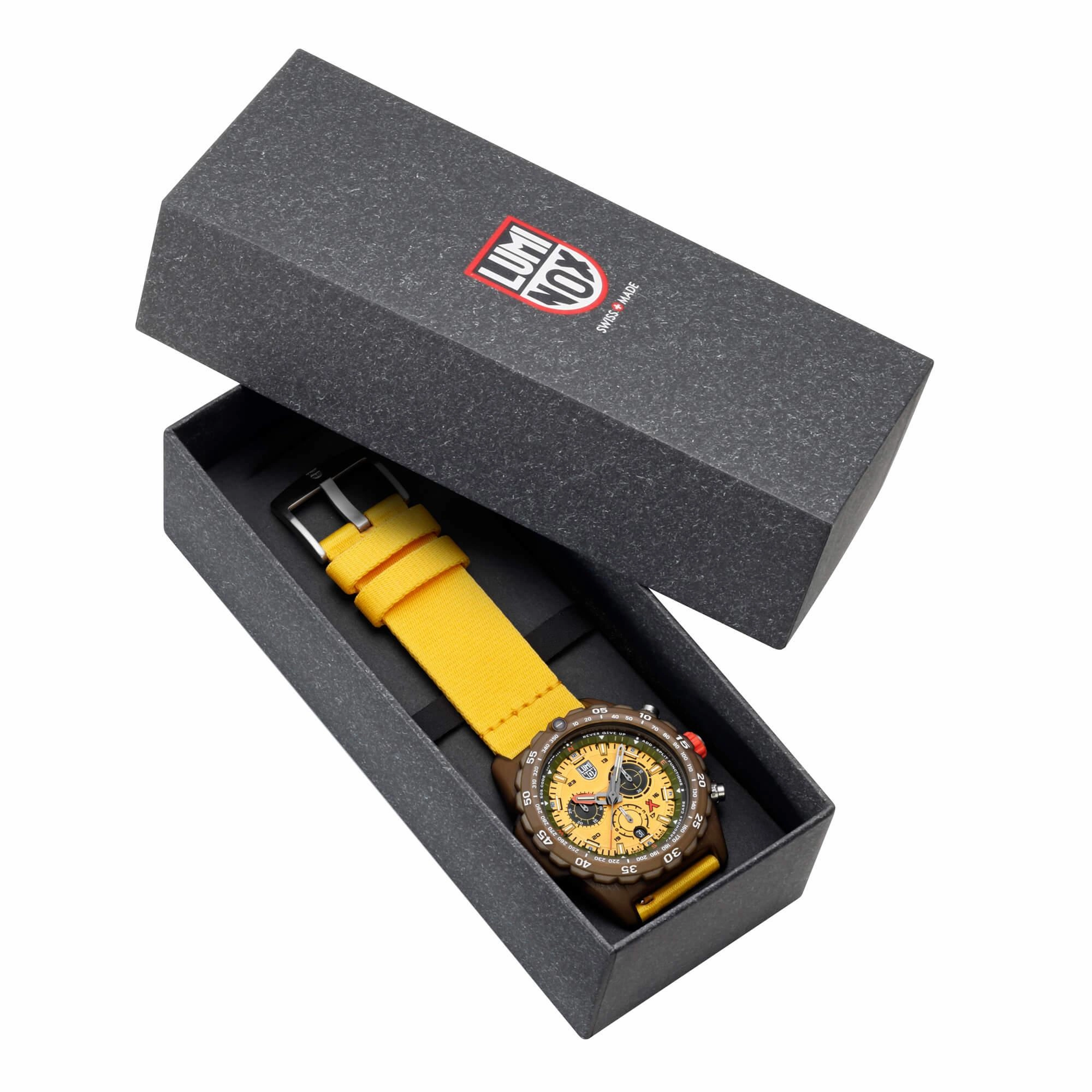 Luminox Men's Watch - Bear Grylls Chrono Rotating Bezel Yellow Strap | XB.3745.ECO