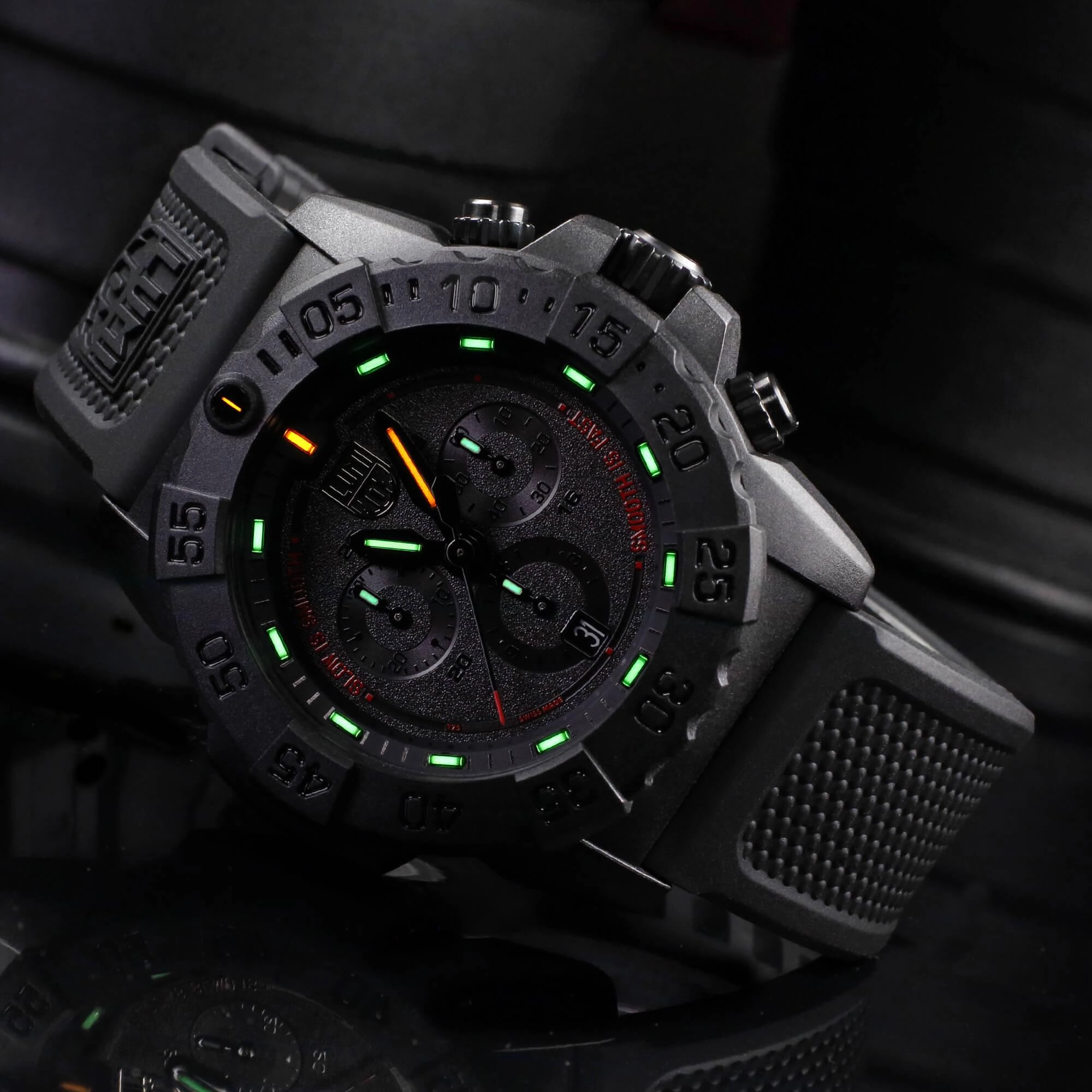 Luminox Men's Watch - Navy Seal Chronograph Military Black Dial Strap | XS.3581.SIS