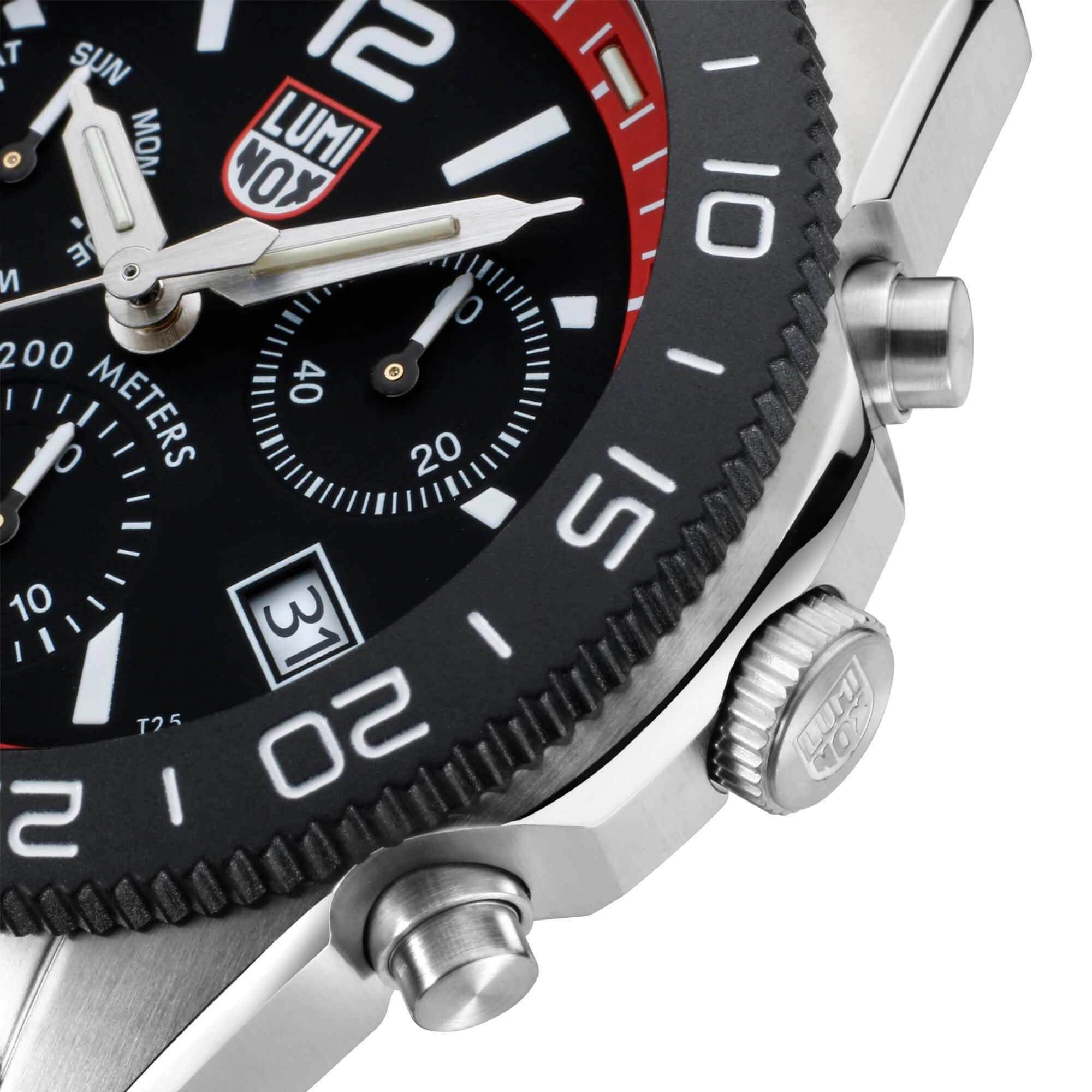 Luminox Men's Watch - Pacific Diver Swiss Quartz Chrono Red Rubber Strap | XS.3155