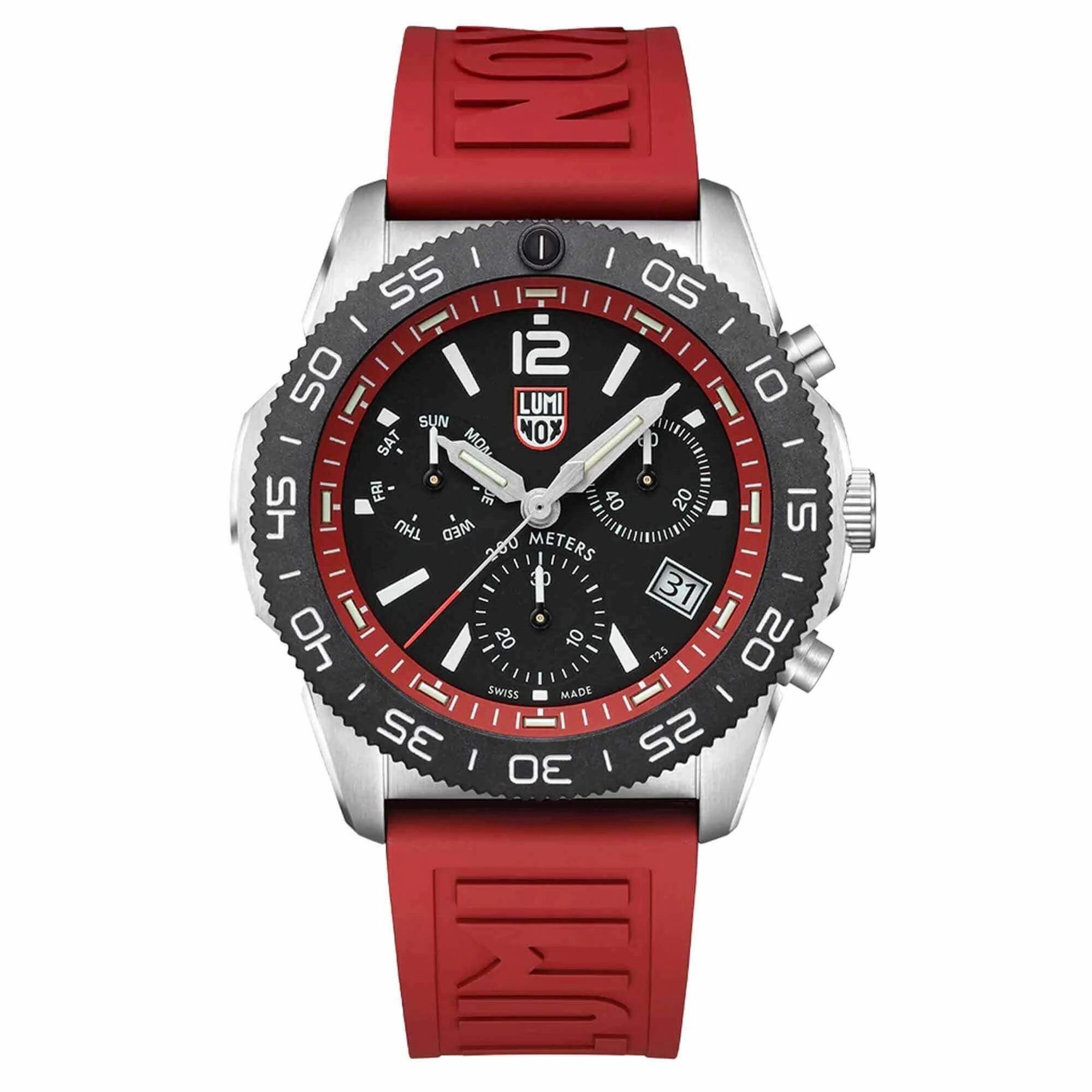 Luminox Men's Watch - Pacific Diver Swiss Quartz Chrono Red Rubber Strap | XS.3155